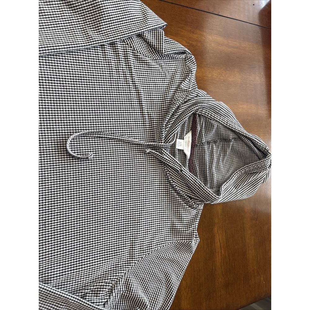Weatherproof Vintage Black & White Checkered Hoodie Top‎ Shirt Lightweight L